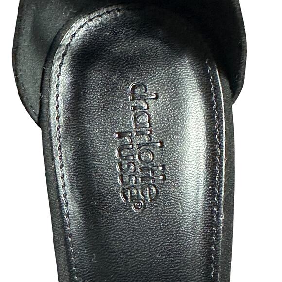 Charlotte Russe Platform Heels Womens 9 Black Ankle Strap Faux Suede Open Toe - Picture 7 of 8